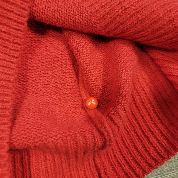 Vintage Angora Silk Blend Sweater Red Holiday Beaded Karen Scott Size Medium - Picture 9 of 15